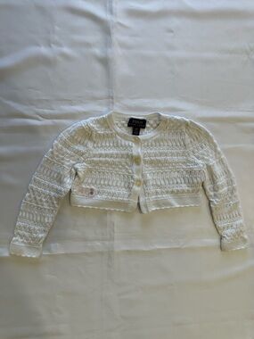 Polo Ralph Lauren Baby Knit Cardigan White Cropped Button Front Size 3T